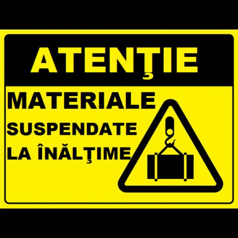 Placuta pentru materiale suspendate la inaltime